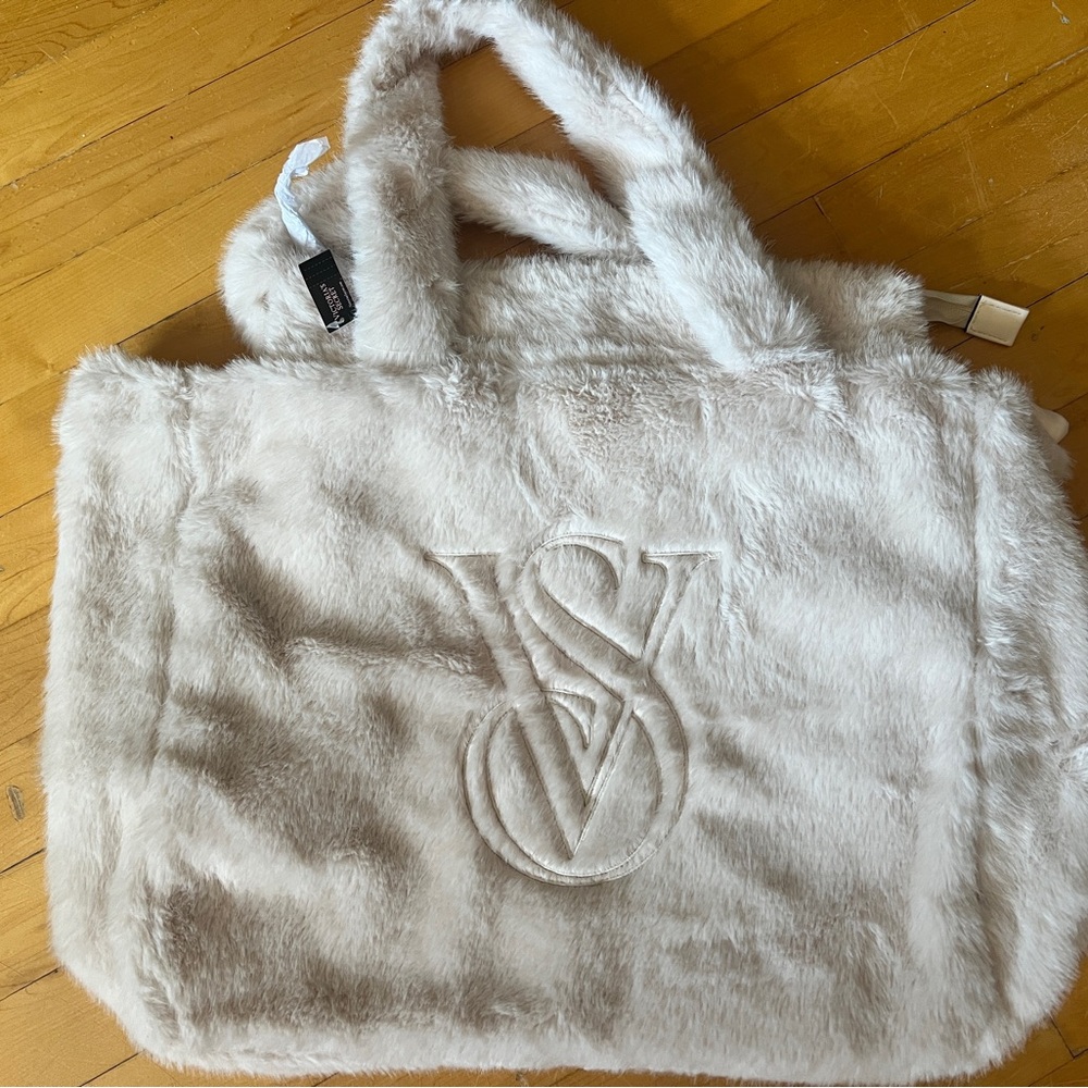 Victoria's Secret Cream Canvas Tote Bag